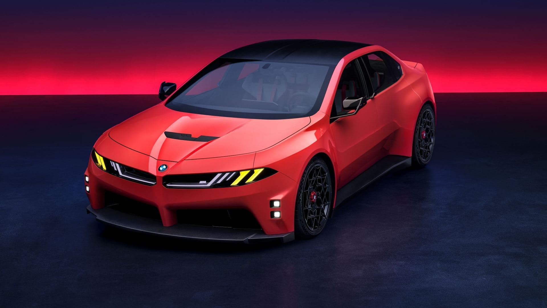 bmw m concept neue klasse rouge vue trois quarts avant